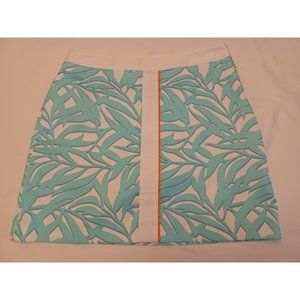 GREG NORMAN GN Golf Skort Women Sz 8 Green Leaf Print Side Zip Tennis Pickleball
